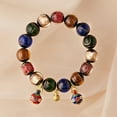 thumbnail image 3 of Temple Style Incense Ash Glaze Bead Bracelet with Pixiu Wealth Beast Charm Men Women Buddhist Jewelry for Good Luck, 3 of 5