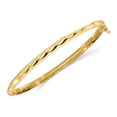 thumbnail image 1 of 10K Yellow Gold Twisted Polished Bracelet Bangle, 1 of 4