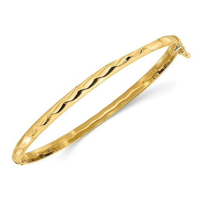 10K Yellow Gold Twisted Polished Bracelet Bangle