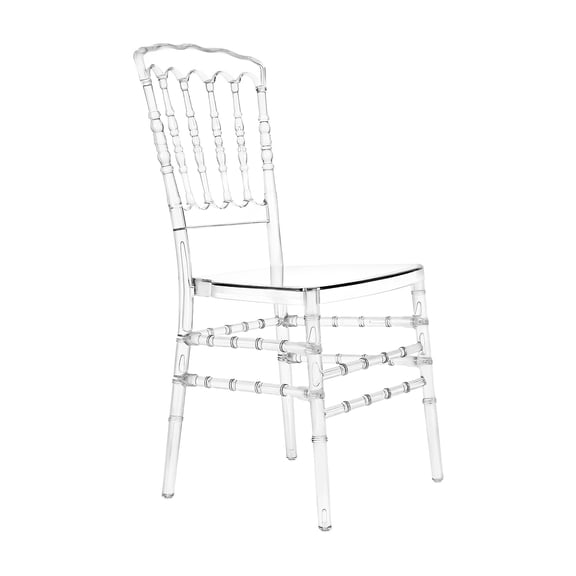 4-Pack Clear PC Chairs Acrylic Stacking Chairs 150kg Clear Dining Chairs Stackable Seating for Home Furniture & Cafe Decor