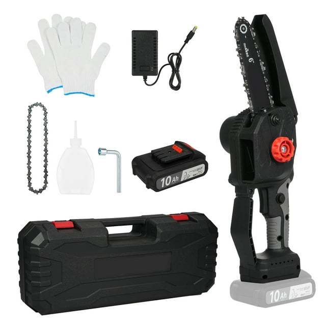 Mistaha 6-Inch Cordless Mini Chainsaw Kit with 68VF Lithium Battery, Safety Features, Lightweight Design - Ideal for Tree Trimming, Wood Cutting, and More