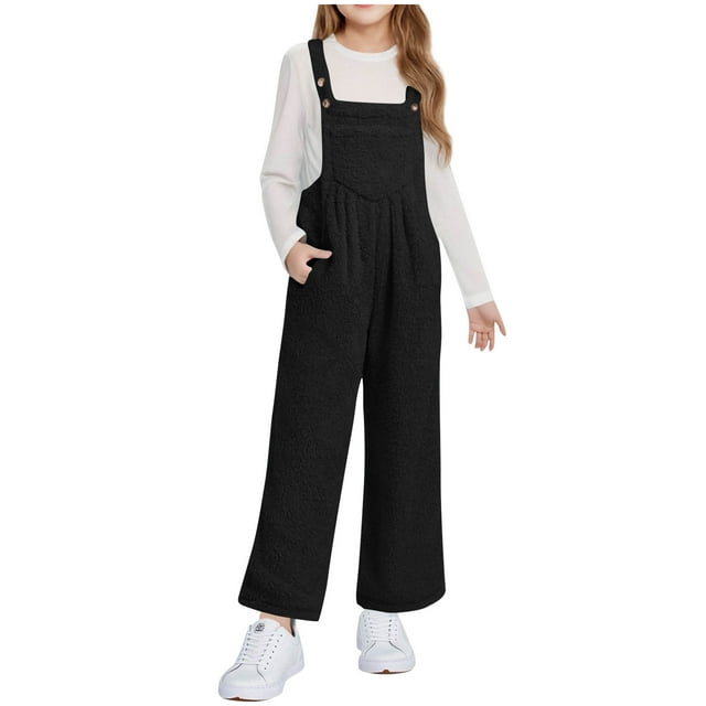 Combinaison Sans Manches en Molleton pour Filles avec Camisole Intégrée et Poches pour 5 à 14 Ans, pour l'Automne et l'Hiver