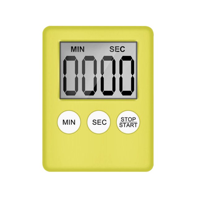 Inteprter Temporizador digital de cocina Cocinar Estudiar Reloj de cuenta regresiva Pantalla LCD Alarma Gadget de cocina, Amarillo Type3 NO3 Inteprter HA001330-08
