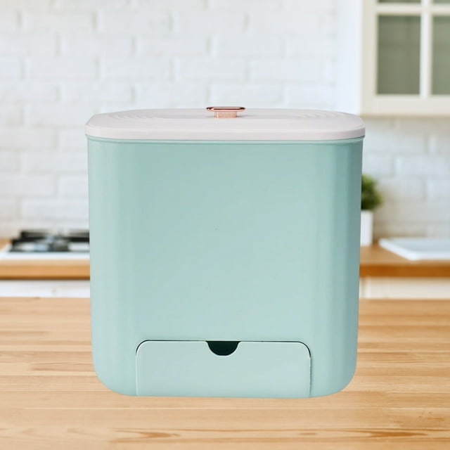 Birdeem Compact Kitchen Trash Can with Automatic Pressure Ring Lid, Multi-Scene Use for Bathroom Dorm and Outdoor, Durable Plastic Design, Easy Clean and Odor Proof