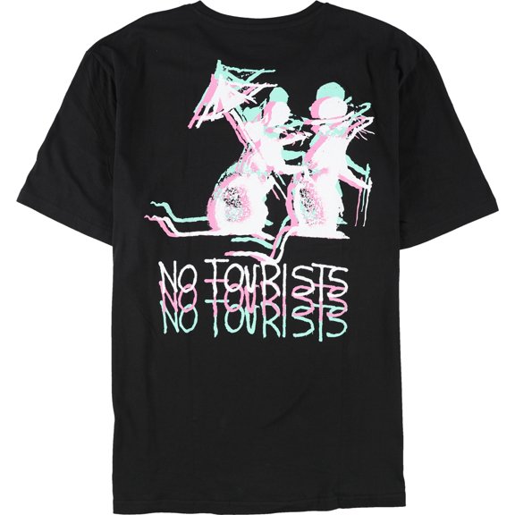 Elevenparis Mens No Tourists Graphic T-Shirt, Black, Medium