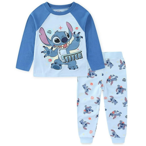 Disney Lilo & Stitch Long Sleeve Shirt and French Terry Pants Set (Boys), 2 Piece Set, Sizes 4-12