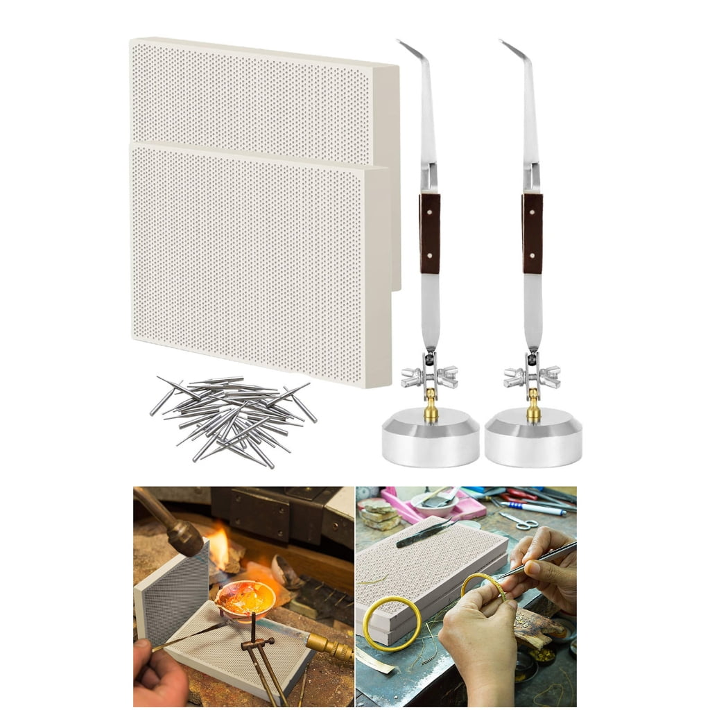 MOMOJIA Multifuntional Quartz Welding Board Jewelry Set Tool with Jewelry Making Pliers