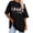 Black, variant on Womens Christmas Loose Fit T Shirt Funny Short Sleeve Smooth Finish Cat Print Great for Christmas Parties and Weekend Wear Great for Layering