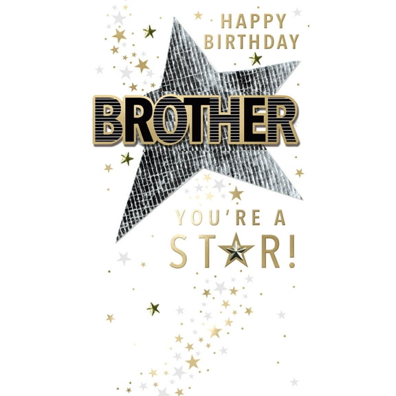 Handmade "Champagne" Greeting Card Brother Birthday Star With Lettering