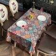 thumbnail image 2 of Boho Bohemia Flower Rectangle Tablecloth 60"x102",Waterproof Polyester Rectangle Table Cloth, Wipeable Spillproof Polyester Tablecloth for Dining, Camping, Indoor and Outdoor, 2 of 6