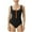 Black, variant on WREESH Womens One Piece Swimsuit Solid Color Swim Suits New Fashion Splicing Swimsuit Casual Bikini Swimsuit Sleeveless Bathing Suits Yellow
