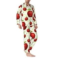 thumbnail image 3 of Kll Fruit Apples Sleepwear Mens Flannel Pajamas,Long Cotton Pj Set, 3 of 9
