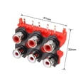 thumbnail image 2 of Conector de audio y video AV hembra de 6 RCA de montaje en panel PCB rojo de 9 pines, 5Pcs, 2 of 4