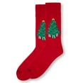 thumbnail image 2 of MeMoi Men's Festive Christmas Tree Holiday Novelty Crew Socks - Mens - Male, 10-13, Tango Red, 2 of 3
