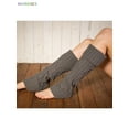 thumbnail image 4 of BadPiggies Women's Cable Knitted Crochet Leg Warmers Boot Socks Winter Warm High Stockings Long Socks Leggings (Gray), 4 of 6