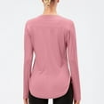 thumbnail image 4 of Durtebeua Women's Thermal Fleece Neck Sweatshirts, Athletic Long Sleeve Pullover Tops Sweat Shirts Pink,L, 4 of 7