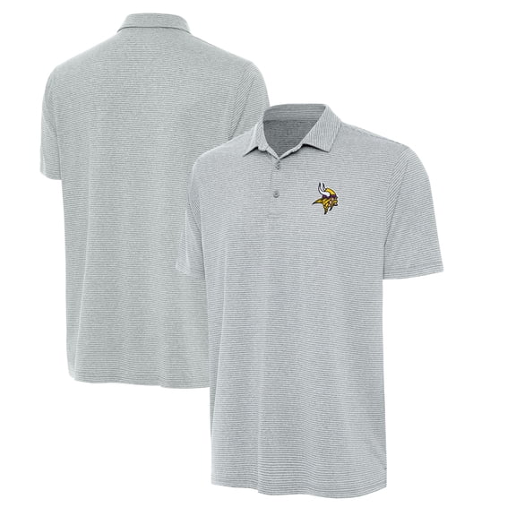 Men's Antigua Heather Gray Minnesota Vikings Scheme Polo