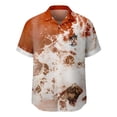 thumbnail image 4 of HOWPAY Men's Shirts Oversized Short Sleeve Button up Hawaiian Floral Print Tops Beach Holiday Casual Regular Fit Comfy Summer Streetwear Brown XXL, 4 of 4