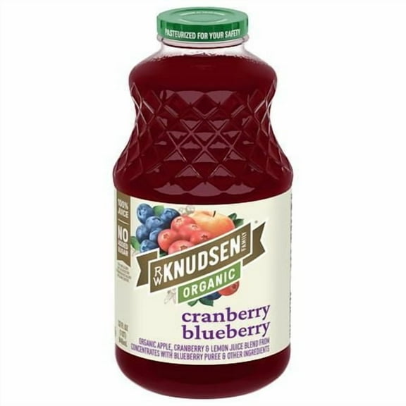 R.W. Knudsen Family Organic Cranberry Blueberry Juice Blend, 32 Ounces - Pack of 2