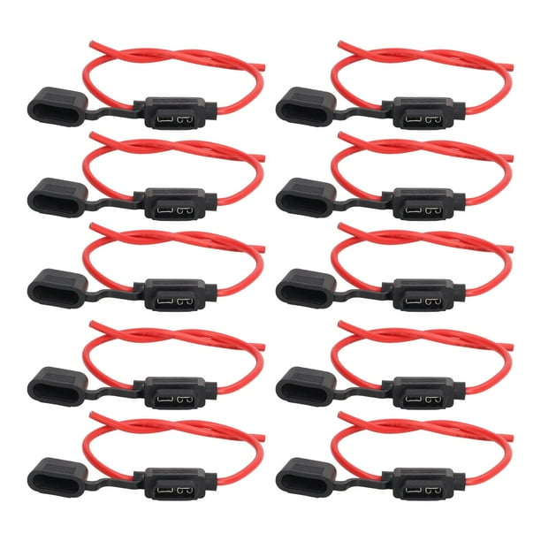 Kit De Portafusibles En Línea Impermeable De 10 Piezas, Juego De Portafusibles Automotrices Con Hoja De Cobre ABS Para Automóviles, Barcos, Camiones, Con Cubierta Impermeable