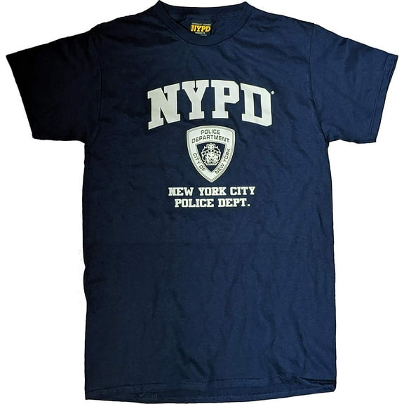 NYPD Short Sleeve White Print T-Shirt Navy Xl