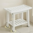 thumbnail image 1 of Taburete de ducha con estante organizador, silla de baño SPA, asiento de baño para el hogar, jardín, sala de para personas mayores, interior y ex Blanco, 1 of 8
