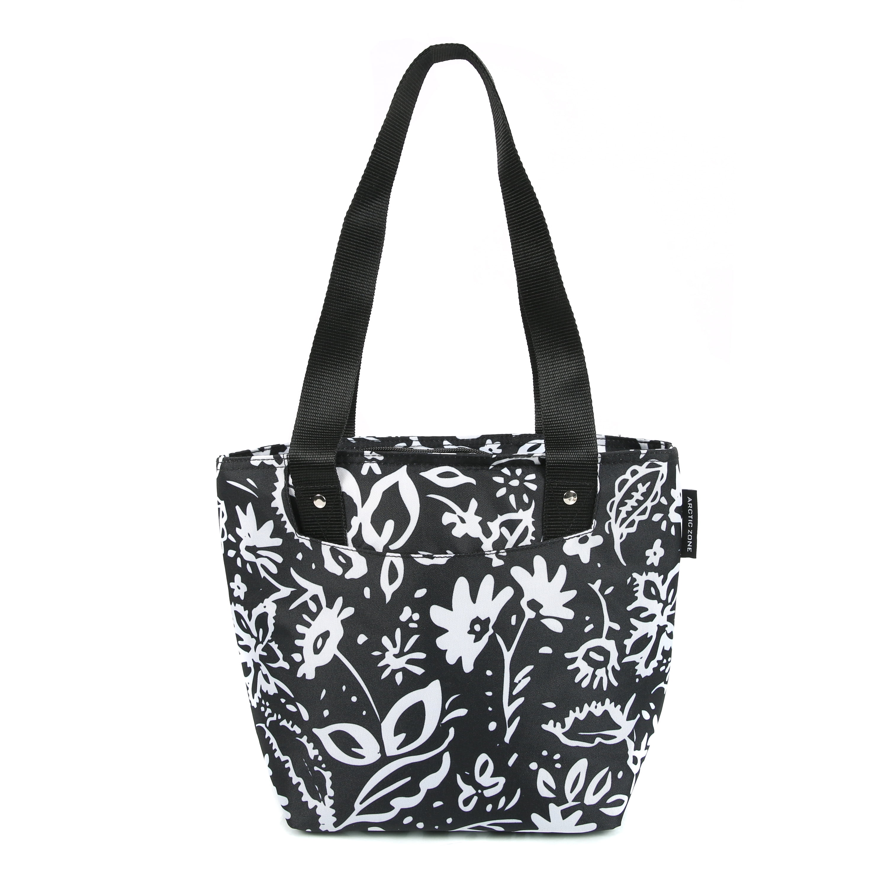 Arctic Zone Metropolis Lunch Tote, Lunch Bag For Women, Black & White Floral