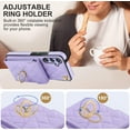 thumbnail image 4 of REQO Phone Case for Samsung Galaxy A54 5G Wallet Cover with Tempered Glass Screen Protector and Crossbody Wrist Strap Ring RFID Blocking Card Holder Leather Cell A 54 54A SM A546U 2023 Women Purple, 4 of 6