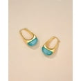 thumbnail image 5 of PRIYAL Long Oval Chunky Dangle Gold Hoops with Colored Resin Gemstone Statement Earrings for Women, Bold Drop Handmade Exaggerated Irregular Trendy Bohemian Jewelry Gifts, 5 of 11