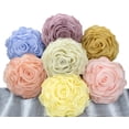 thumbnail image 5 of Beautiful Handmade 3D Rose with Custom Made Fabric Decorative Throw Pillow 16" Round (Yellow, Case+Insert), 5 of 5