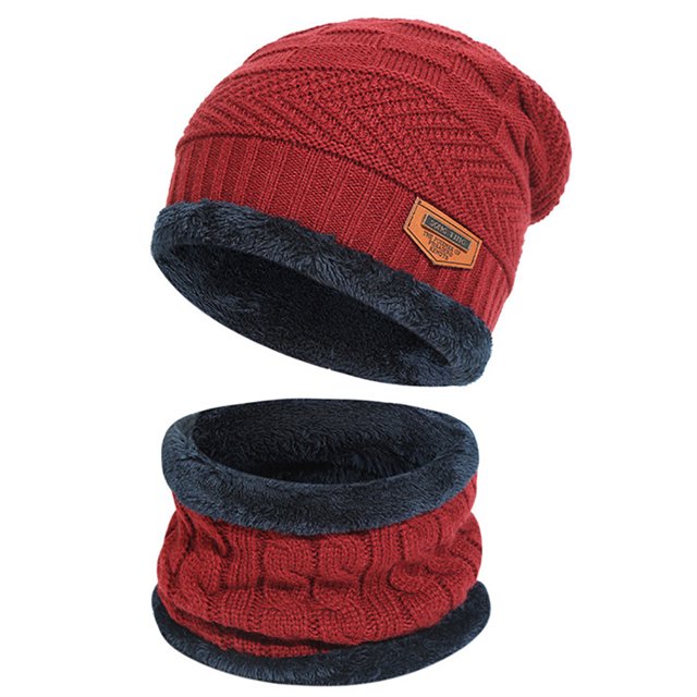 Hat Scarf Set Breathable Fashion Beanie Hat Cable Knit Hat Loop Scarf for Couple