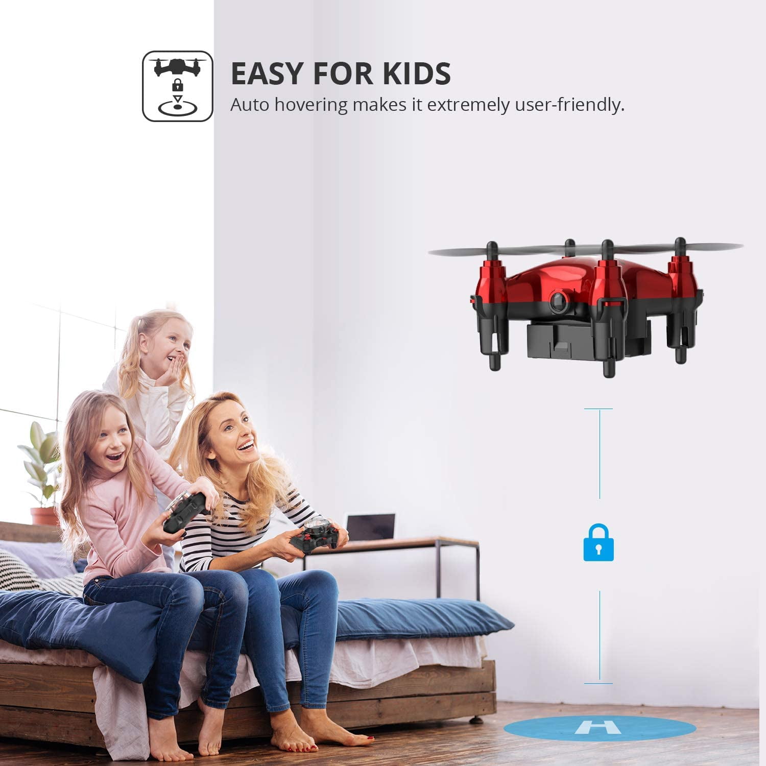 Mini Drone with 3 Batteries RC Nano Quacopter Drone for Kids Beginners RC Helicopter with Auto Hovering 3D Flip Headless Mode Play Outdoor and Indoor