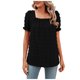 thumbnail image 1 of Blusa de gasa con cuello cuadrado de manga corta de color sólido de verano para mujer OAVQHLG3B Store  lin121212, 1 of 4