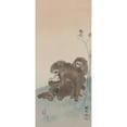 thumbnail image 3 of Ohara Koson 13x24 Black Modern Framed Museum Art Print Titled - Two Monkeys with Butterfly (1900 - 1945), 3 of 5