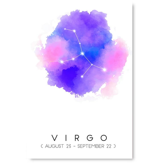 Awkward Styles Astrology Theme Zodiac Sign Virgo Poster Zodiac Wall Art Charming Gifts for Astrology Lover Zodiac Map Decor Virgo Wall Print