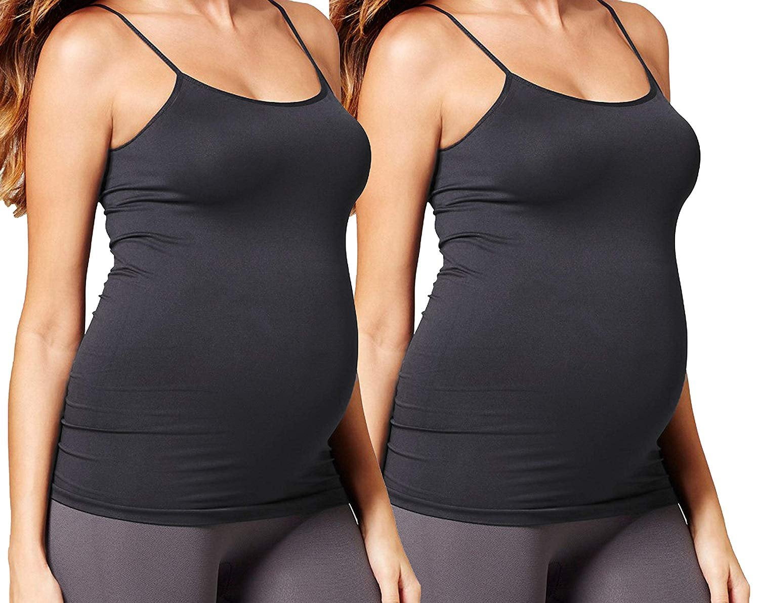 Haughty Motherhood Pregnancy Nursing Tank Top Maternity Camisole Shirt Stretch Cami (One Size
