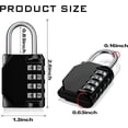 thumbnail image 2 of Jinsinto 4 Digit Combination Locks Waterproof Locker Padlock Resettable Outdoor Padlock (4, Black), 2 of 5