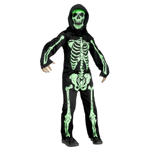 Green Skeleton Phantom Halloween Costume for Children, Boys Size S (6/7), by Fun World