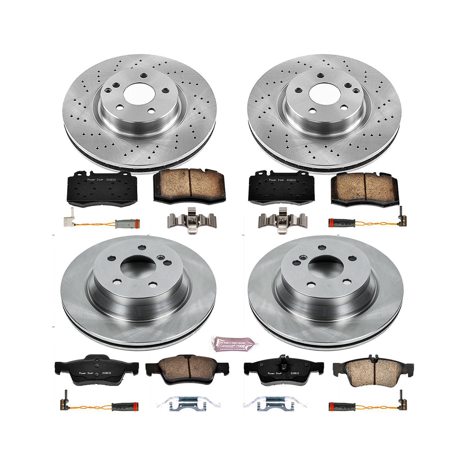 PowerStop Front and Rear Stock Replacement Brake Pad and Rotor Kit Fits: MERCEDES-BENZ Select Models KOE4522