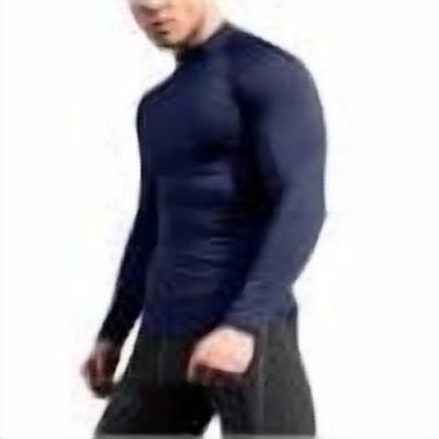 GuangCheng Mens Compression Base Layer Long Sleeve Top Moisture Wicking Stretch Fit Thermal Undershirt Athletic Activewear,Navy,S