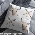 thumbnail image 2 of Homewish Retro Bull Skull Fabric by the Yard 1 Yard,Vintage Geometric Triangle Home Decor Fabric by the Yard,White Brown Sewing Fabric For Men Women,Luxury Bedroom Decor, 2 of 5