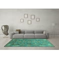 thumbnail image 3 of Ahgly Company Indoor Square Oriental Turquoise Blue Traditional Area Rugs, 6' Square, 3 of 4