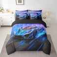thumbnail image 2 of Castle Fairy Racing Car Twin Bedding Sets for Kids Teens,Black Blue Bedding Comforter Set, 2 of 8