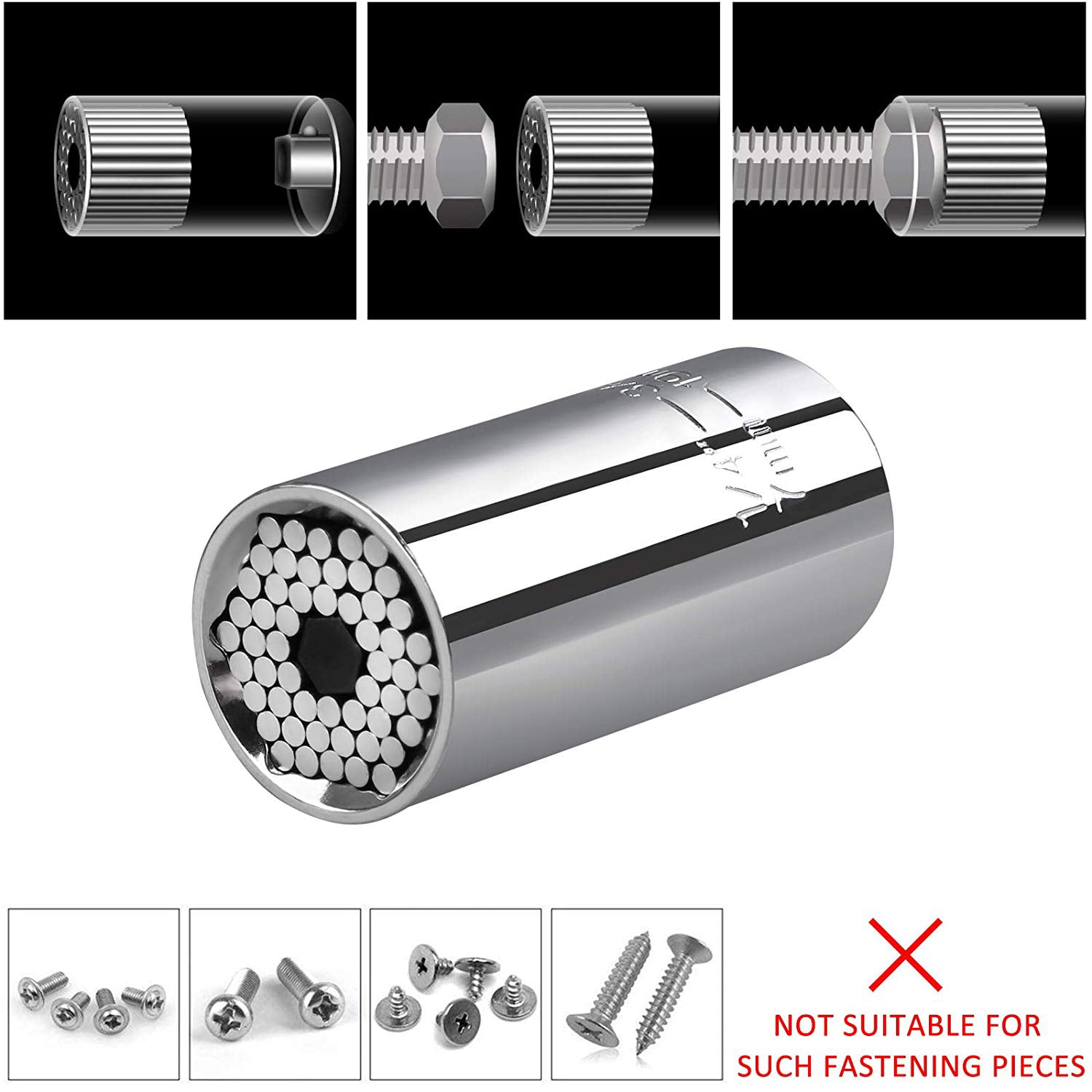 7mm-19mm Professional Repair Tools Gifts for Fathers Day Husband DIY Handyman Universal Socket Grip Adapter Universal Repair Tools Socket Set Ratchet Wrench Power Drill Adapter 1/4-3/4