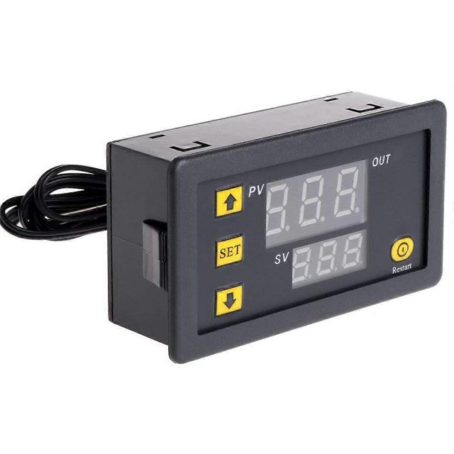 Controlador de temperatura digital W3230 shaofei DC 12V 24V 110V 220V AC Con pantalla LED negro