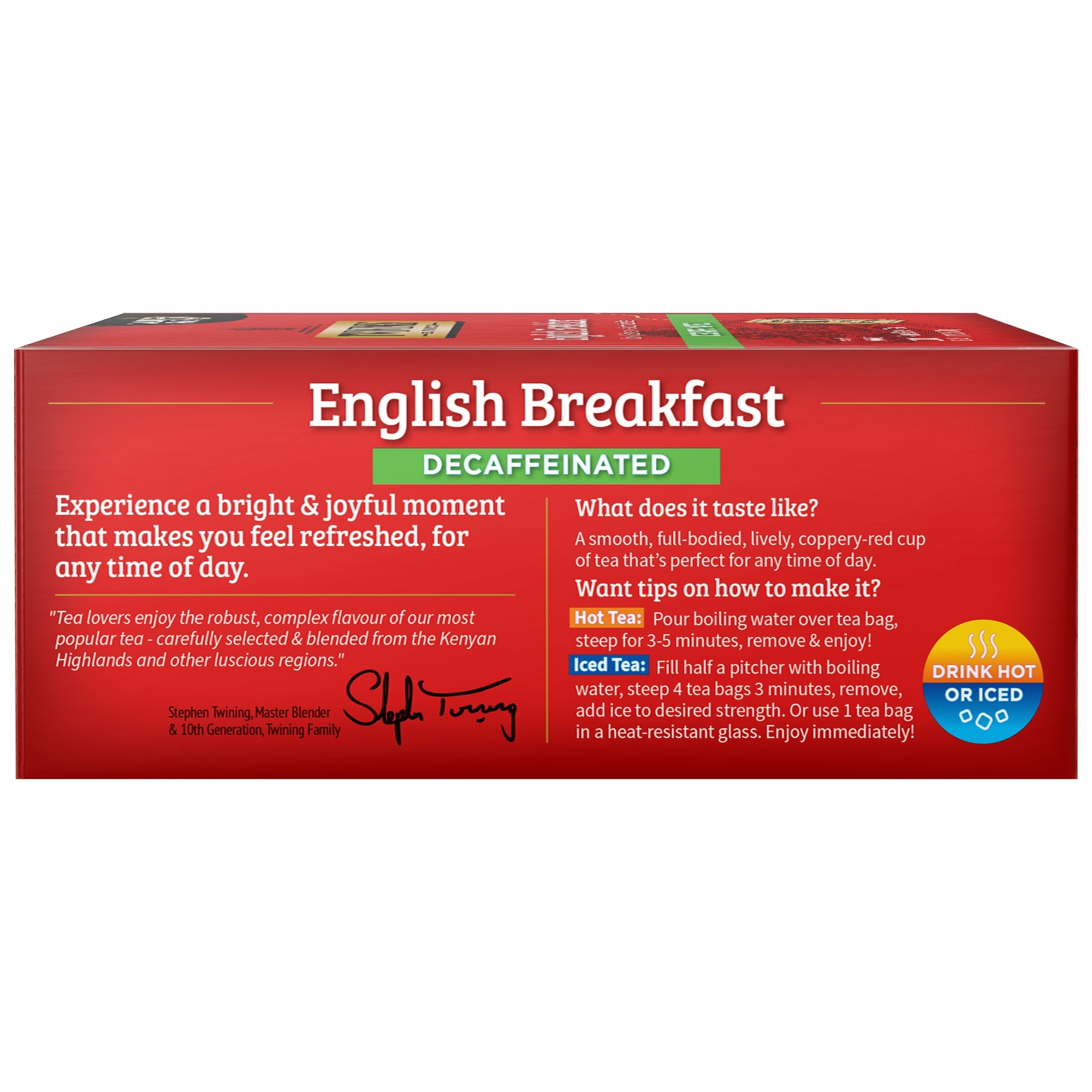 Twinings English Breakfast Decaffeinated Pure Black Tea Bags, 100 Count Box