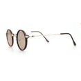 thumbnail image 6 of Vintage Retro Style Small Circle Lens Urban Normcore Luxe Hipster Sunglasses Gold Tortoise - Brown, 6 of 8