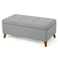 thumbnail image 4 of Noble House Haden Rectangular Fabric Storage Ottoman, Light Grey, 4 of 8