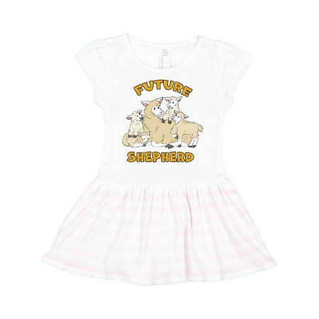 

Inktastic Future Shepherd with Cute Sheep Family Gift Toddler Girl Dress