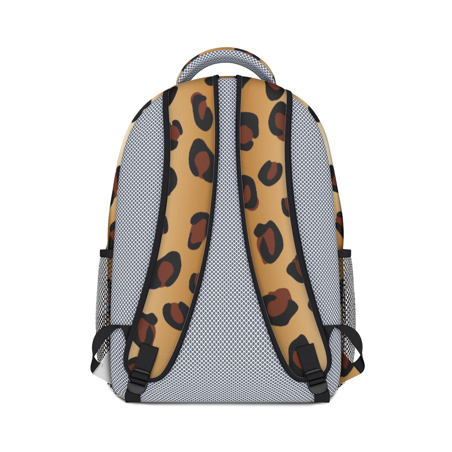 Leopard Print Backpack for School,Cute School Bag,Schoolbag with Adjustable Shoulder Straps & Padded Back,15.3"x11"x6.7"